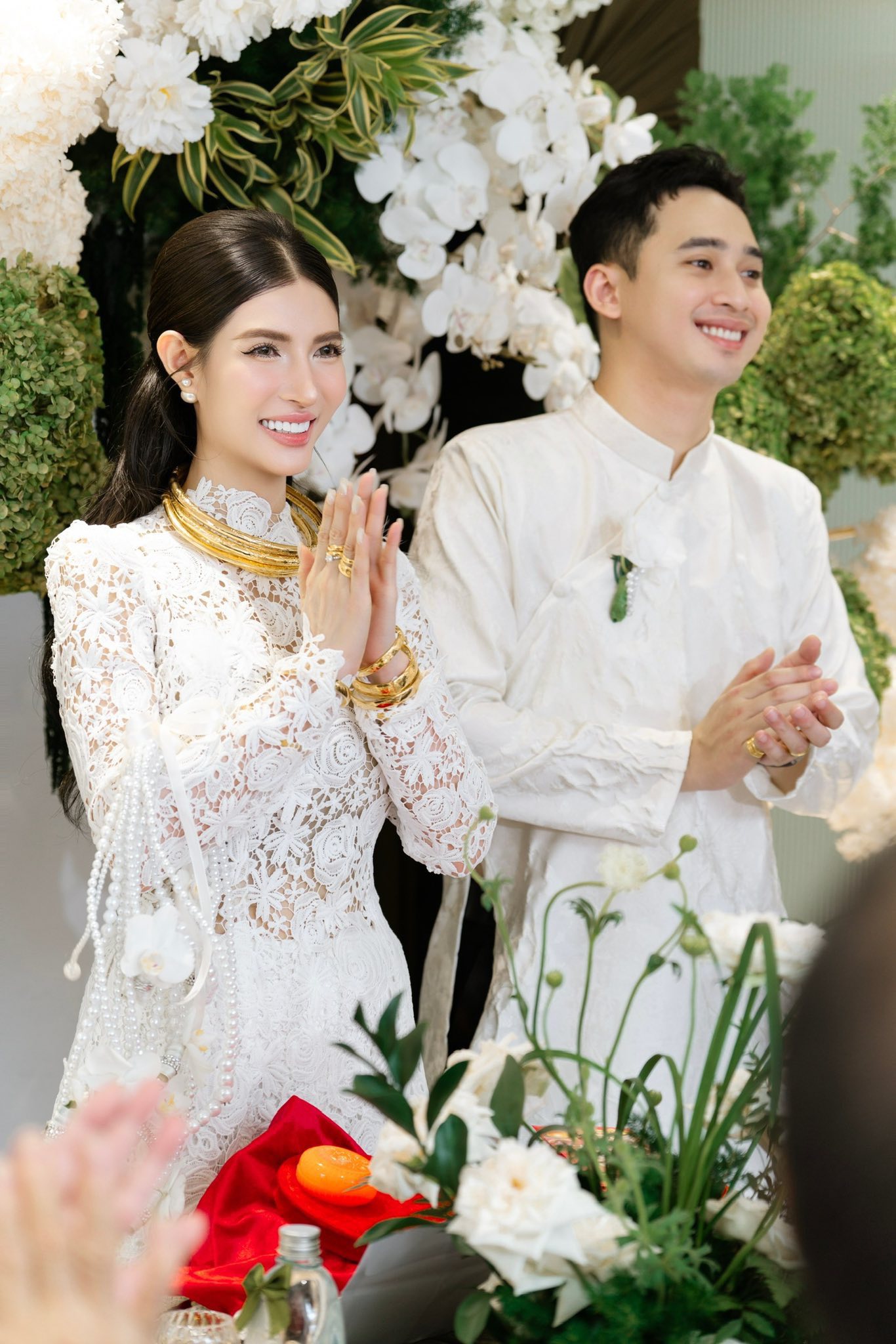 Kim Anh và Đức Anh trong buổi lễ tại sảnh Mili